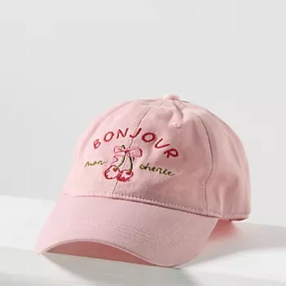 Anthropologie Mon Cherie New Pink Embroidered Cap main image 3